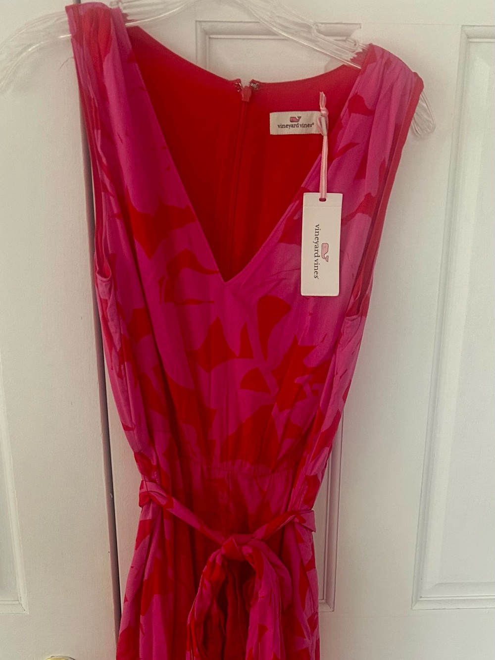 Vineyard Vines Pink & Red Tropical Floral Jumpsuit